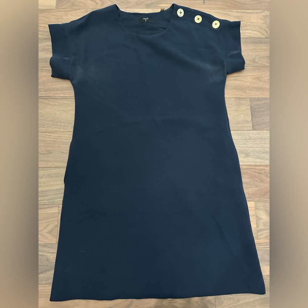 Tahari Navy Dress with Button Detail